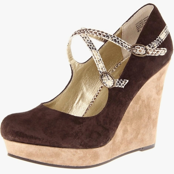 Seychelles Brown Suede Wedge Heels 8 - Picture 1 of 12